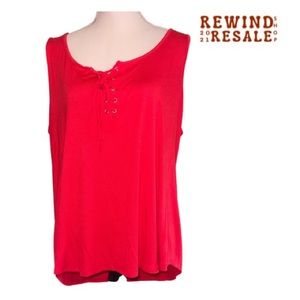 Back to Basics by Avenue Women’s Plus Lace up Tank sz 18/20